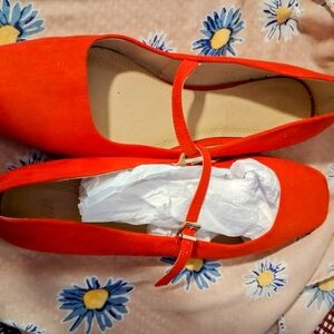 Women's Red Mary Jane Flats